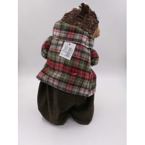 ENFEITE NATALINO URSO ROUPA XADREZ