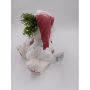 ENFEITE NATALINO URSO MENINO BRANCO