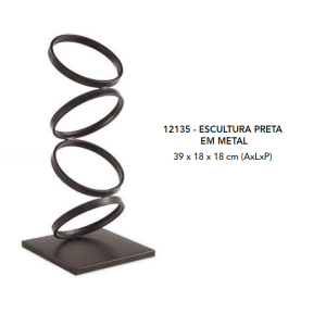 ESCULTURA PRETA EM METAL