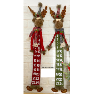 CALENDARIO RENA NATALINA EM TECIDO