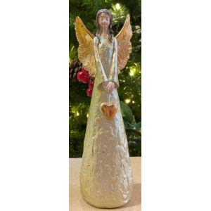 RESINA ANJO HC846 C/CORAÇÃO 20CM
