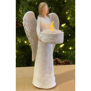 RESINA ANJO HC814 C/CASTIÇAL 20CM