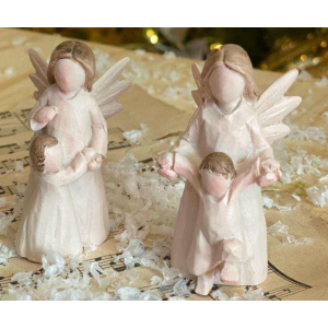 RESINA ANJO AC100 C/2 PÇS C/CRIANÇA 7CM