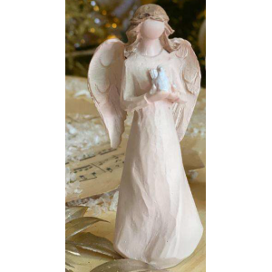 RESINA ANJO AC106 C/2 PÇS REZANDO E POMBO 10CM