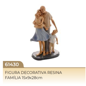 FIGURA DECORATIVA 61430 RESINA FAMíLIA 15X9X28CM