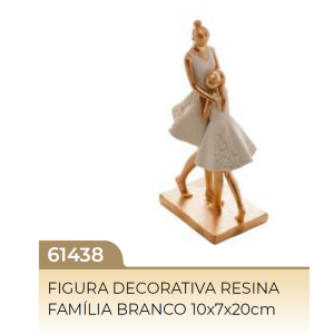 FIGURA DECORATIVA 61438 RESINA FAMíLIA BRANCO