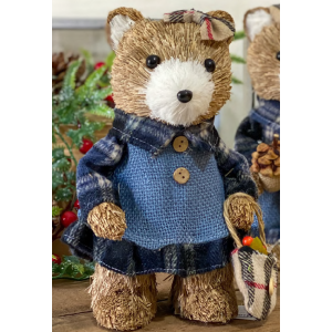 ENFEITE NATALINO AB271 URSO MENINA 32CM