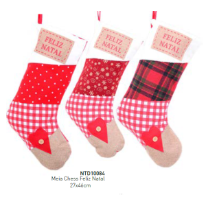 MEIA NATALINA NTD10084 CHESS FELIZ NATAL