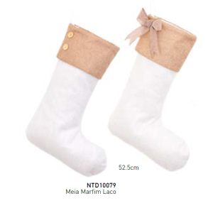MEIA NATALINA NTD10079 MARFIM LAÇO