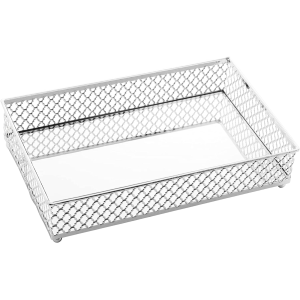 BANDEJA METAL 4546 ESPELHO BARCELONA PRATA