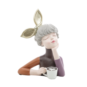 FIGURA DECORATIVA 61488 BONECA C/XíCARA