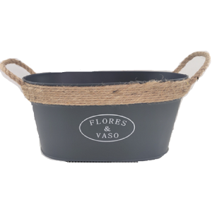 VASO METAL 40139 JARDINEIRA GR. ALÇA CORDA