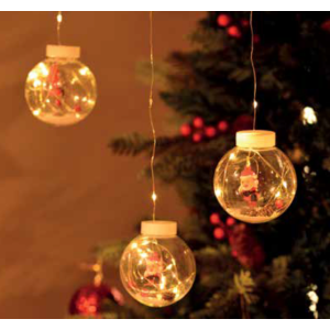 CORTINA DE BOLAS DE PAPAI NOEL  C/10