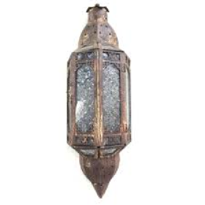 LANTERNA  METAL ENVELHECIDA DE PAREDE