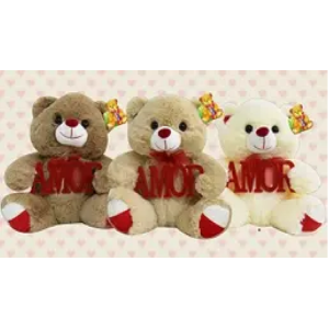 PELÚCIA URSO FE7217 PLACA AMOR
