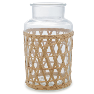 VASO DE VIDRO 29276 FIBRA NATURAL
