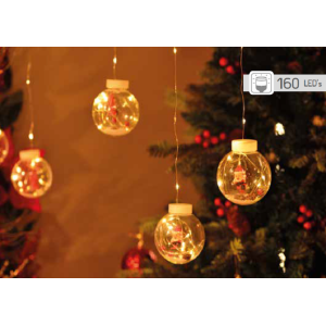 CORTINA DE BOLAS DE PAPAI NOEL  C/10