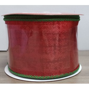 FITA NATALINA  VERMELHA BORDA VERDE