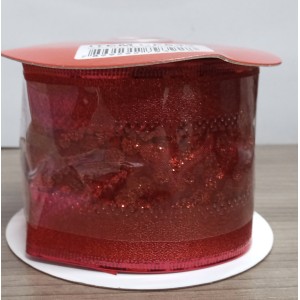 FITA NATALINA  VERMELHO BRILHO GLITER