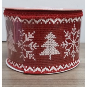 FITA NATALINA  SNOWFLAKE TREE VERMELHO