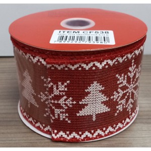 FITA NATALINA  SNOWFLAKE TREE VERMELHO