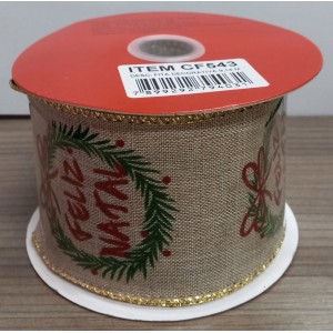 FITA NATALINA CF543 JUTA FELIZ NATAL WREATH