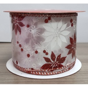 FITA NATALINA  POISETTIA GLITER WHITE VM