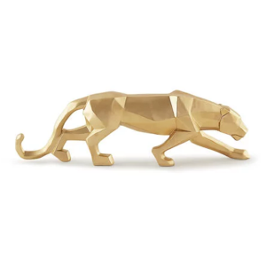 ESCULTURA LEOPARDO 13098 POLIRESINA DOURADO