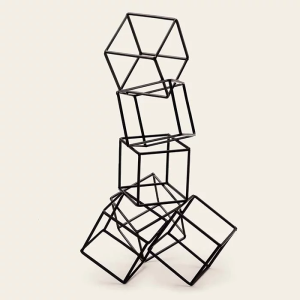 ESCULTURA METAL 14367 DADOS PRETO 48CM