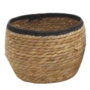 CESTO PALHA 1273441 REDONDO BORDA PRETA 1