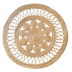 TAPETE PALHA 137476 REDONDO VAZADO