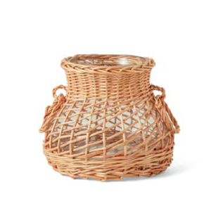 VASO EM VIDRO 16855 EM FIBRA NATURAL