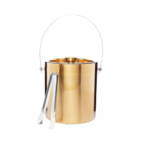 BALDE DE GELO DE ACO INOX DOURADO