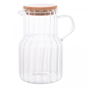 JARRA DE VIDRO 2901 C/TAMPA DE BAMBU CLASSIC