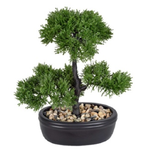ARRANJO BONSAI VERDE COM 3 GALHOS