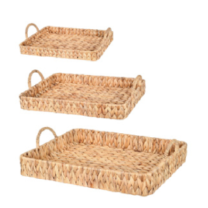 BANDEJA EM FIBRA NATURAL  COM 3 PEÇAS