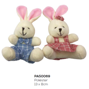 COELHO PELÚCIA PAS0069 ROUPA XADREZ