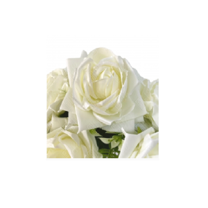 BUQUE DE ROSA COM 7 GALHOS DIAMANTE BRANCA