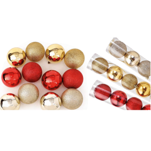 BOLA NATALINA  LISA MISTA COM 5 UNIDADES