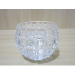 VASO DE VIDRO REDONDO COM QUADRADINHOS
