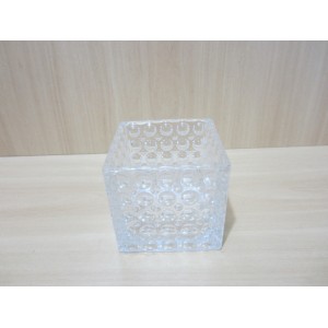 VASO DE VIDRO BOLHAS QUADRADO  PEQUENO