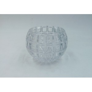 VASO DE VIDRO REDONDO COM QUADRADINHOS